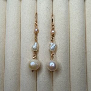 Three Tier Pearl Drop Earrings